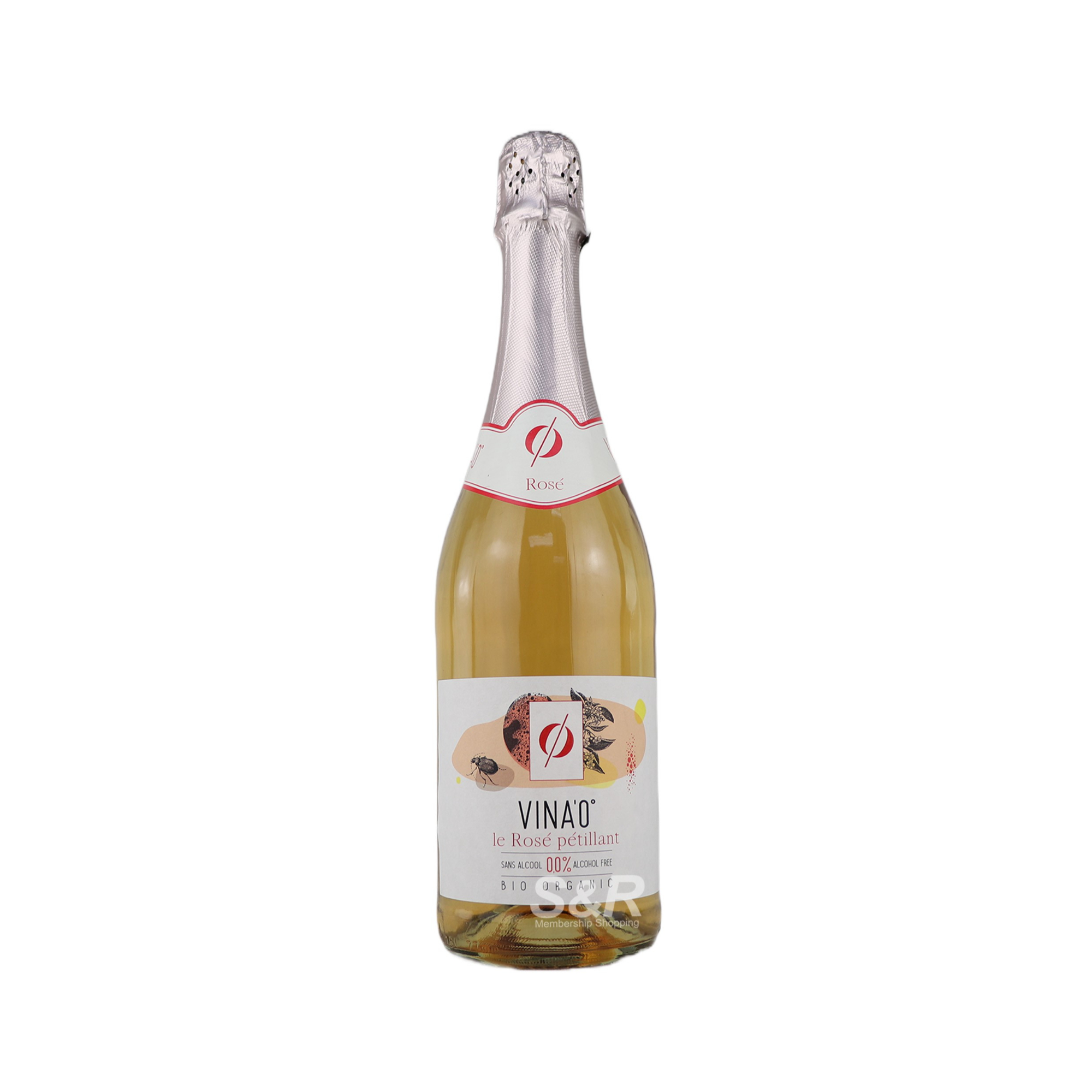 Vina'0 Le Rose Bio Organic Non-Alcoholic Sparkling Wine 750mL Vina'0 Le Rose Bio Organic Non-Alcoholic Sparkling Wine 750mL
